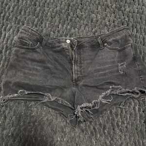 Black Distressed Women's Denim Shorts